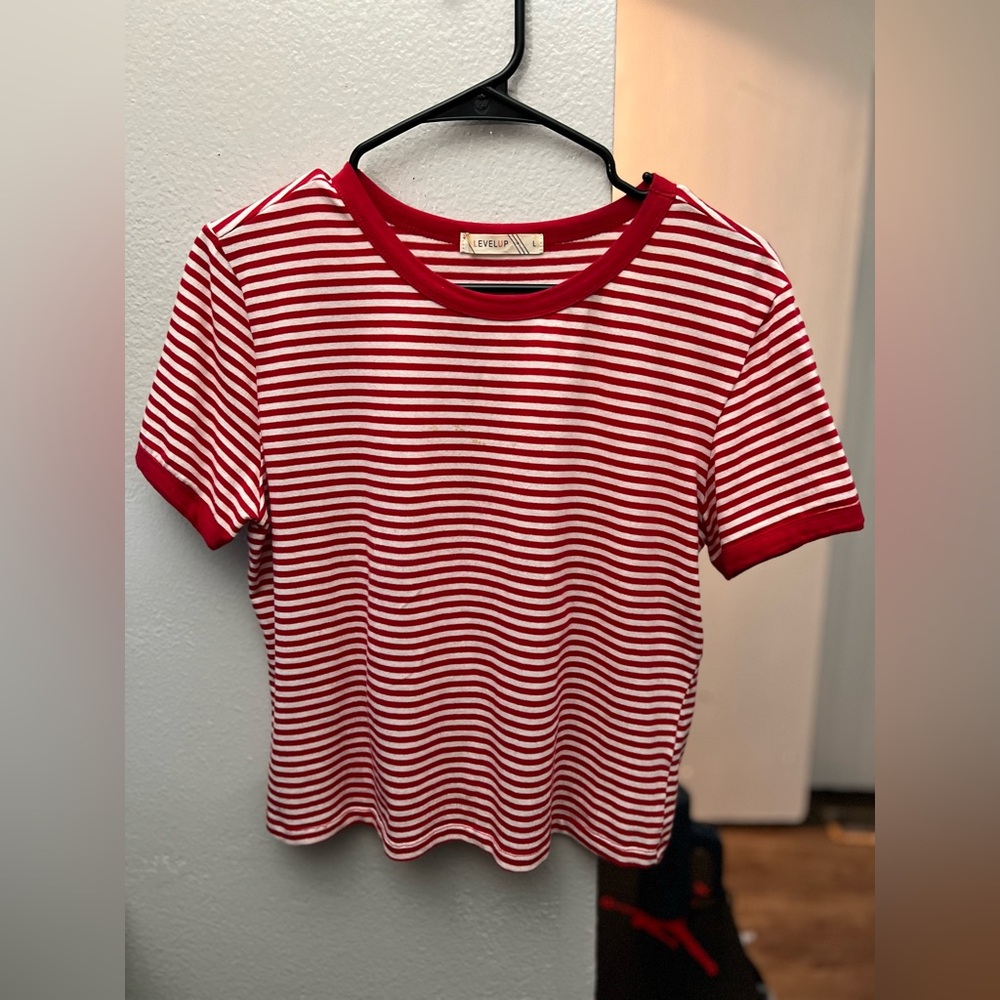 Red and White Striped T-Shirt